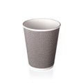 CUP DOUBLE WALL BLACK  WHITE CHECK 12OZ
