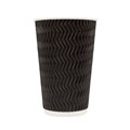 CUP RIPPLE WALL BLACK 16OZ